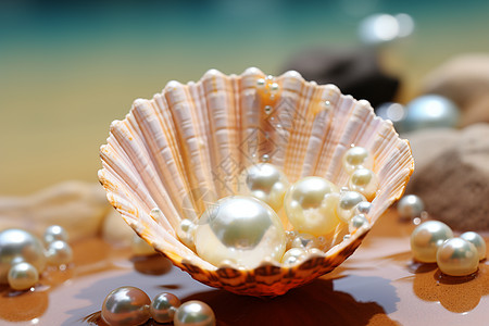 贝壳中的珍珠图片