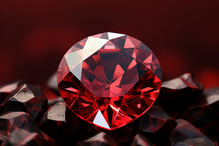 黑色宝石浪漫的红珠宝背景