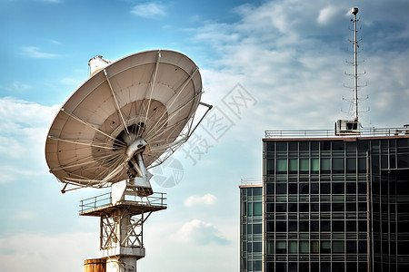 高楼建筑上的卫星天线图片