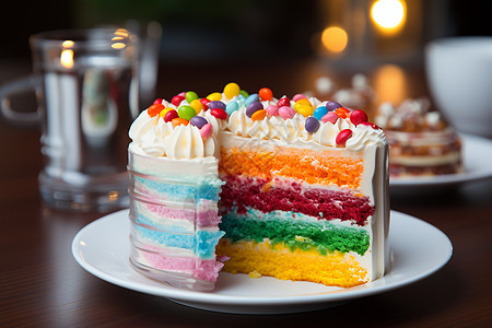 五彩斑斓的蛋糕图片
