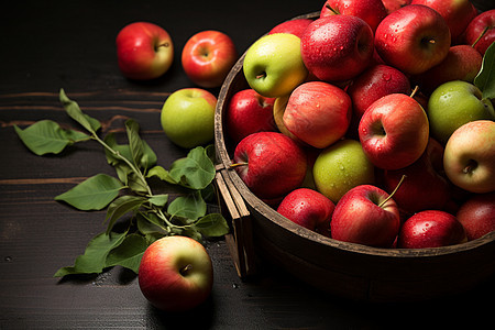 丰收季节的苹果背景图片