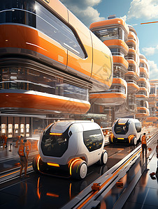 未来物流的自动化运输中心背景图片
