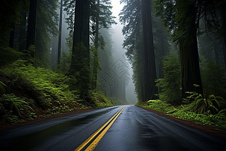 森林中神秘的道路图片