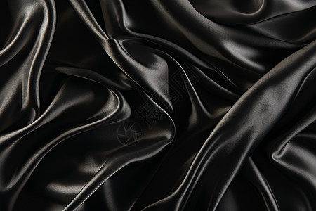 优雅丝滑的黑色丝绸背景图片