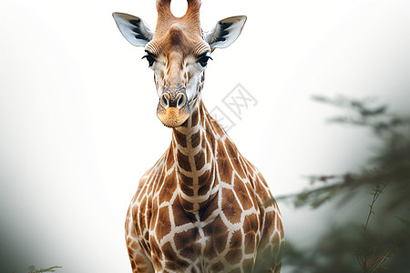 优雅的长颈鹿背景图片
