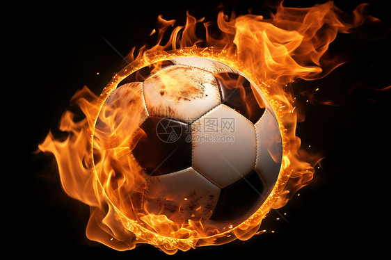 火焰中的足球图片