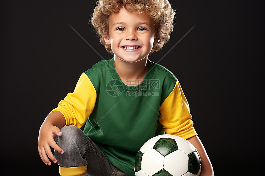 快乐踢球的男孩图片