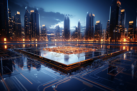 未来城市夜景图片