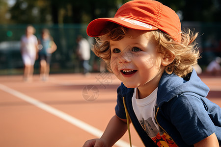 阳光下少年热爱网球图片