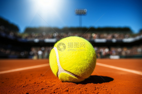 比赛中的网球图片