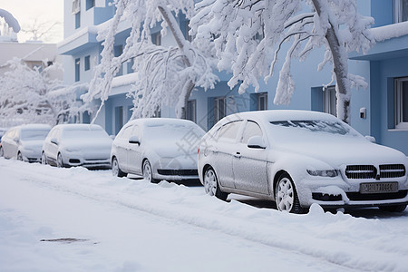 冰雪覆盖的街道背景图片