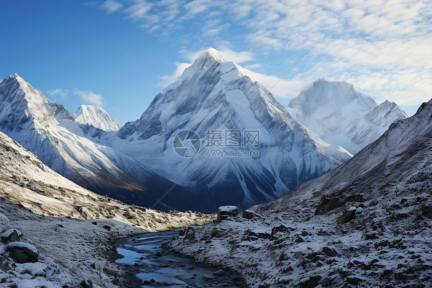 冬日雪山图片