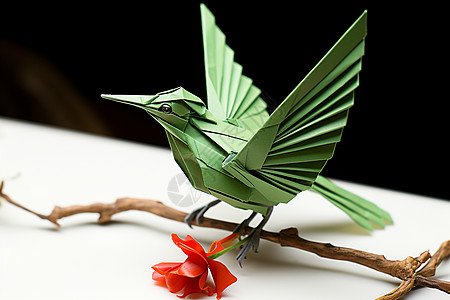 手工制作的纸鸟背景图片