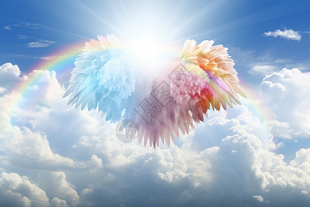 穿越彩虹的天使图片