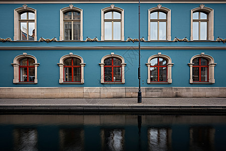 蓝色建筑图片