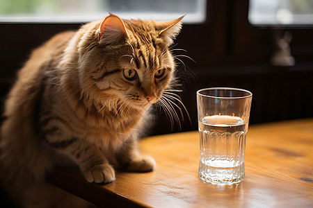 斑点猫喝水图片