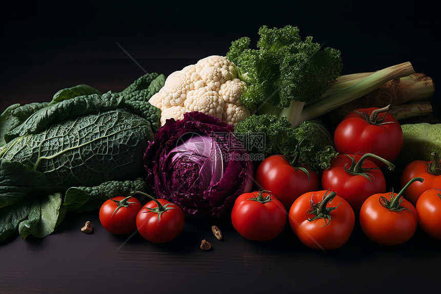营养的蔬菜拼盘图片