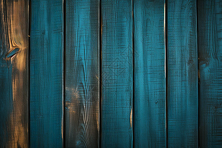 蓝色木质围栏图片