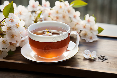 美丽的樱花茶图片