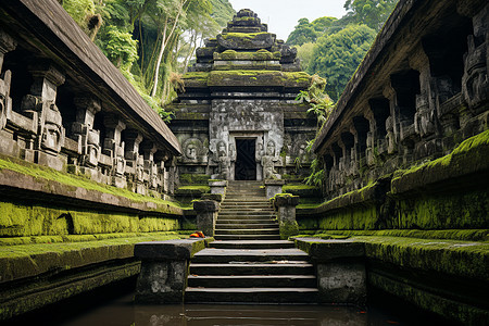历史悠久的丛林寺庙建筑图片