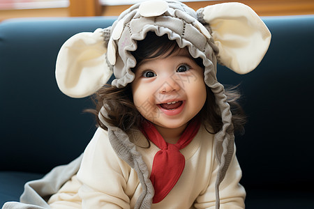 开心笑容中的亚洲宝宝图片