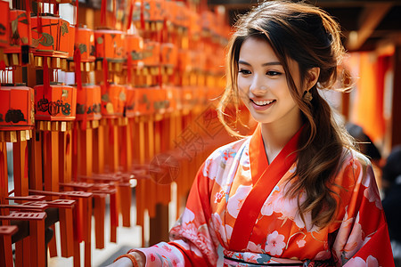 传统服饰的年轻女子图片