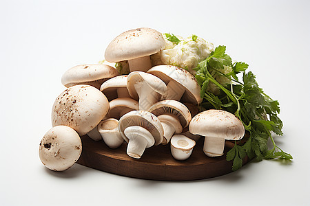 准备烹饪的蘑菇食材图片