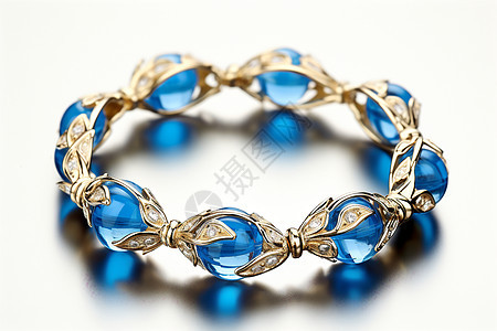 美丽的蓝宝石手链背景图片