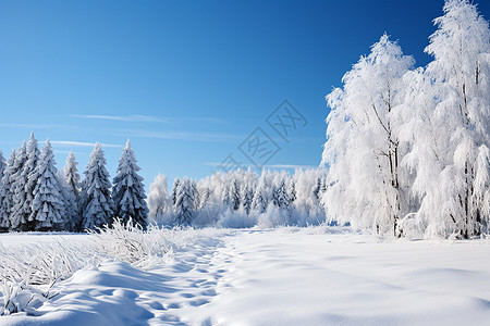 冬日漫步雪地图片素材