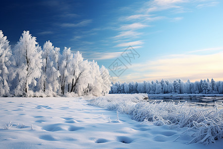 雪地森林冬日童话背景