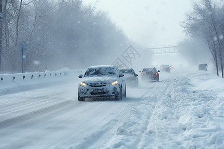 冰雪覆盖的道路图片