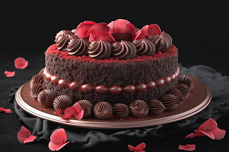 甜蜜庆典的的巧克力蛋糕图片