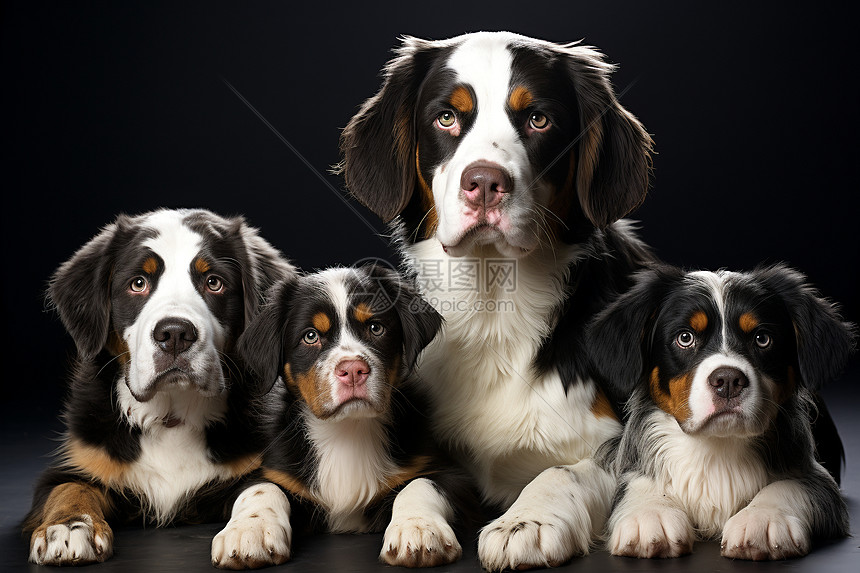 家庭繁殖的伯尔尼犬图片