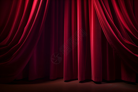 剧院的红色幕布背景图片
