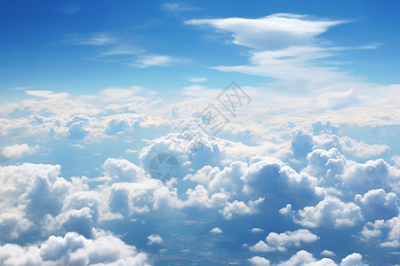 蓝天白云的天空景观背景图片