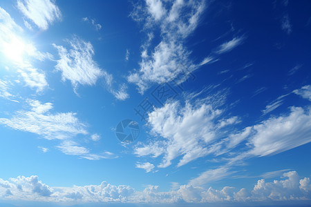 晴空万里蓝天白云的天空景观背景