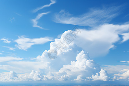 朗朗蓝天白云飘飘的美丽景观图片