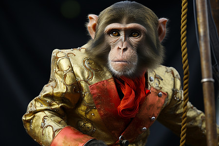 马戏团的猴子背景图片