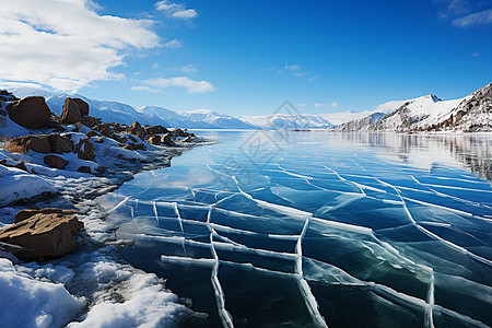 白色冬季贝加尔湖图片