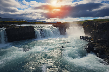 冰岛瀑布奇景图片