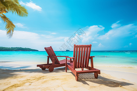 沙滩上的椅子图片