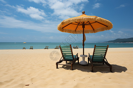 户外拓展沙滩上的两把椅子背景