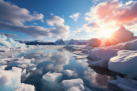 冰湖之美背景图片
