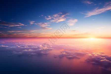 云海下的日落图片