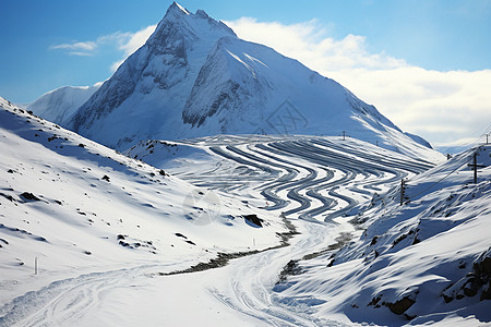 冰雪皑皑的山峰高清图片