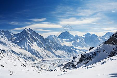 冰雪覆盖的山脉图片