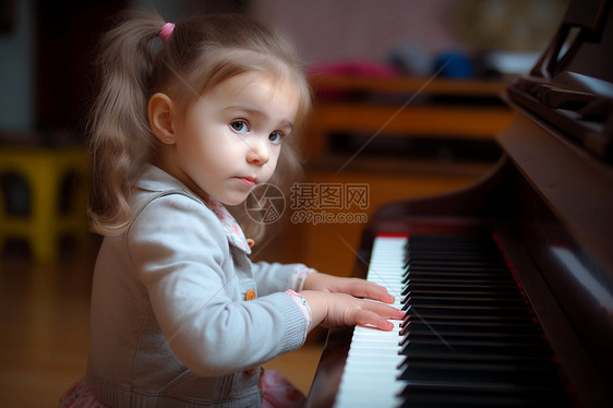 乐器课堂上的小女孩图片