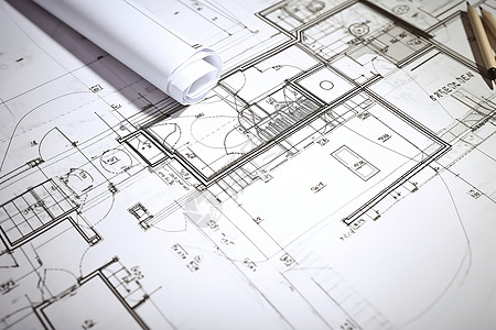 装修设计图纸房屋住宅建筑的规划设计图纸背景