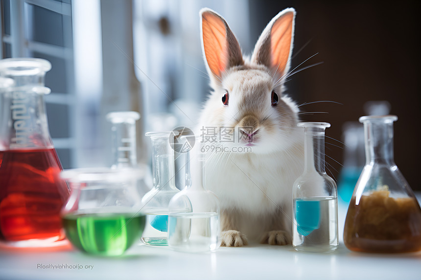 实验室的兔子图片