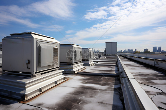 屋顶排放的空调机器图片